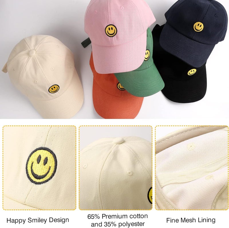 SONMONY Store Smile Face Toddler Baseball Cap Boy Baseball Hats Kids Washed Funny Hats Adjustable Cute Caps for 3-12 Years… - Image 4